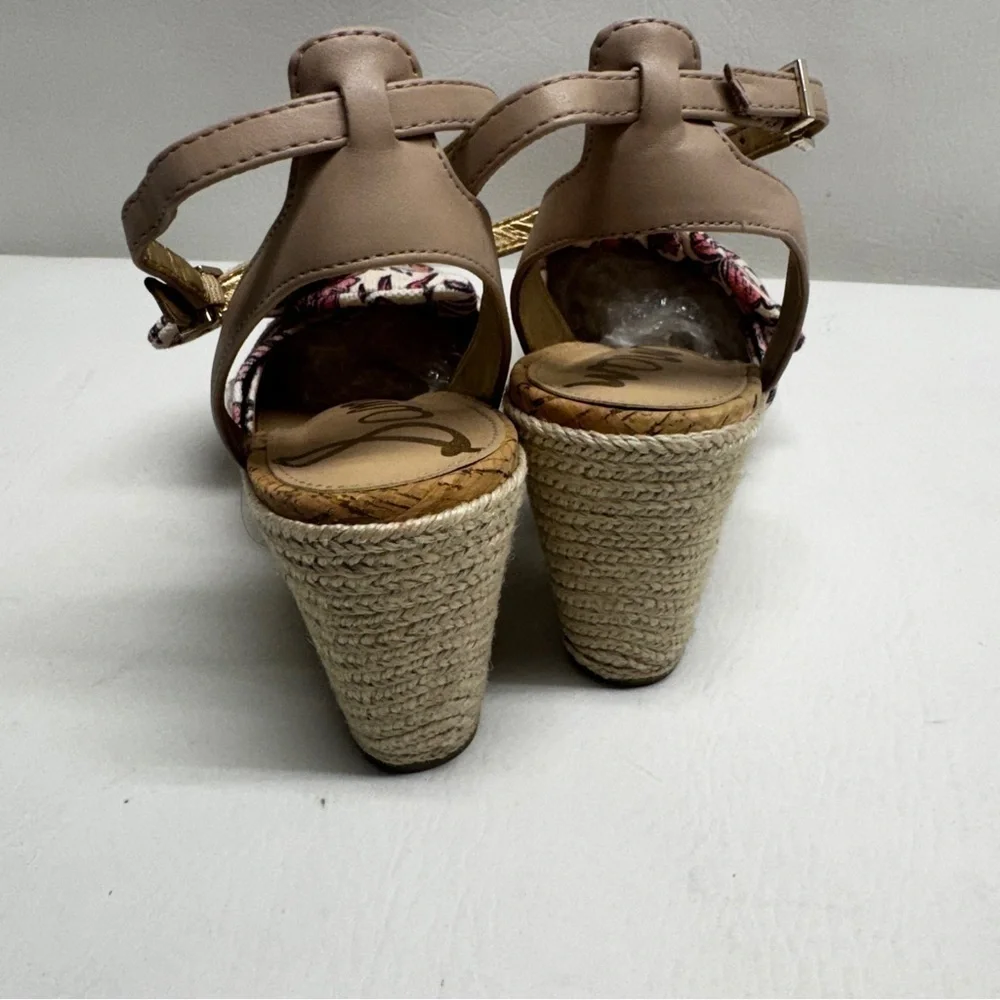 SAN EDELMAN WOMENS Floral Wedge Sandals SIZE 9